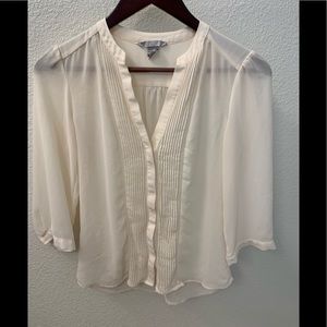 Mid sleeve see through blouse